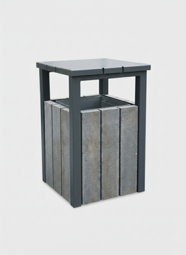 STEEL kryt na odpadkový koš vč. vložky