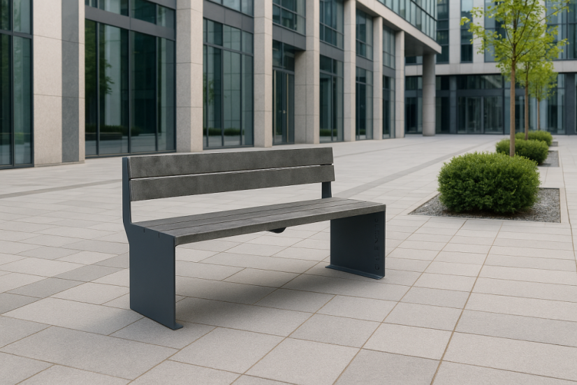 STEEL lavička s opěradlem