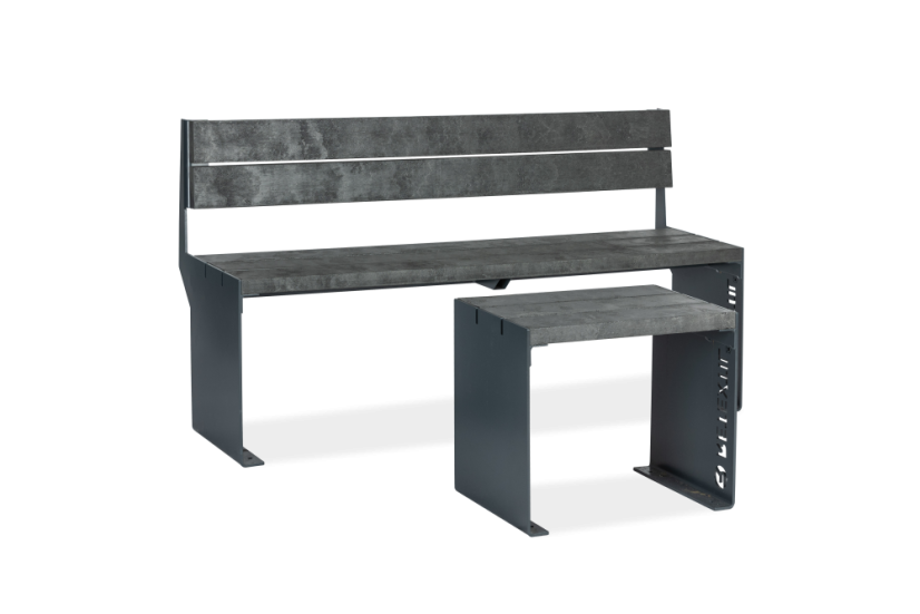 STEEL lavička s opěradlem