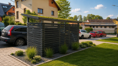 Kontejnerové stání se zelenou střechou - modul 2