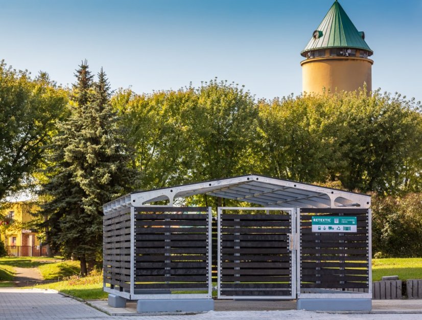 Kontejnerové stání na žulových podstavcích - modulární systém