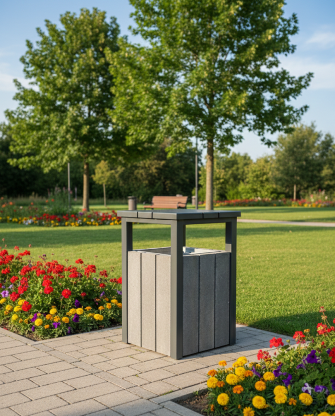 STEEL kryt na odpadkový koš vč. vložky